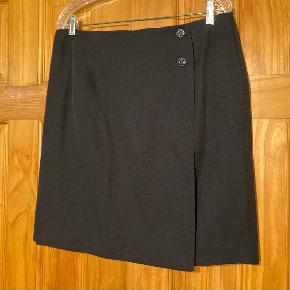 NWOT Cricket Lane Vintage 90s Wrap Skirt Career Midi Black Size 18